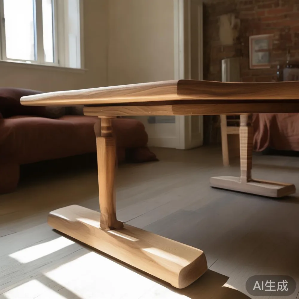 狭い部屋でも広々と見せる家具選び｜MIDHILLの無垢材ダイニングテーブルと無垢材ソファで作る上質な暮らし — detail of the base and leg construction on a bed